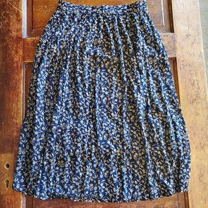 Vintage Floral High Waisted Midi Skirt